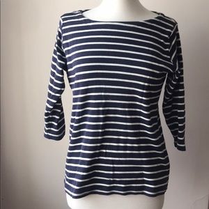 L.L. Bean French Sailor’s Striped Shirt 3/4 sleeve
